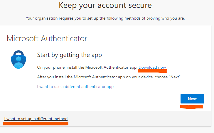 Keep your account secure screen Keep your account secure screen